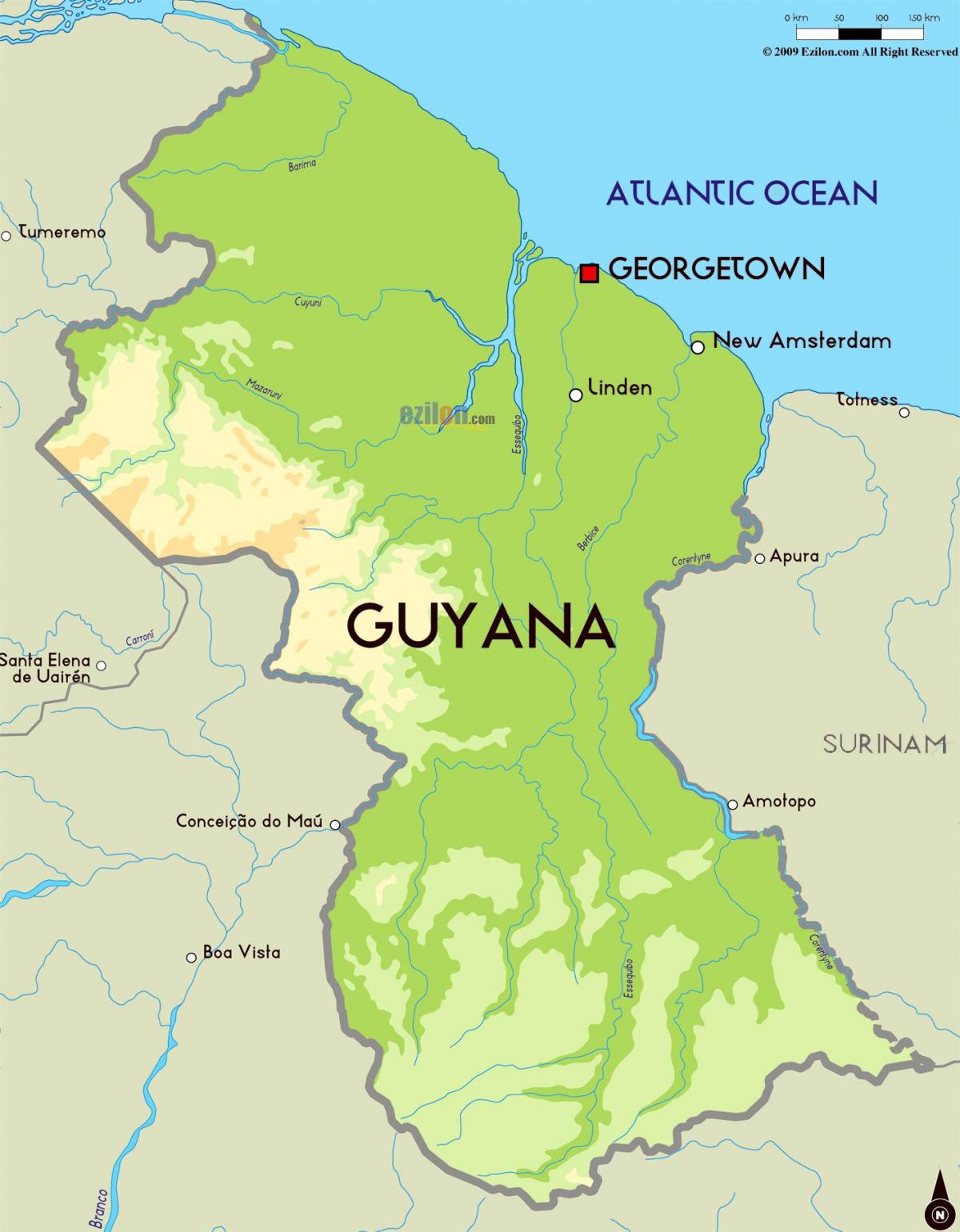 peta - peta fizikal Guyana