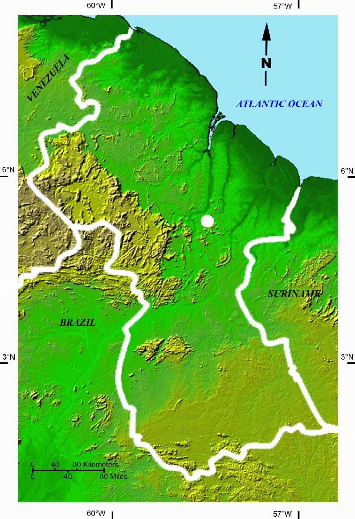 peta - peta satelit Guyana