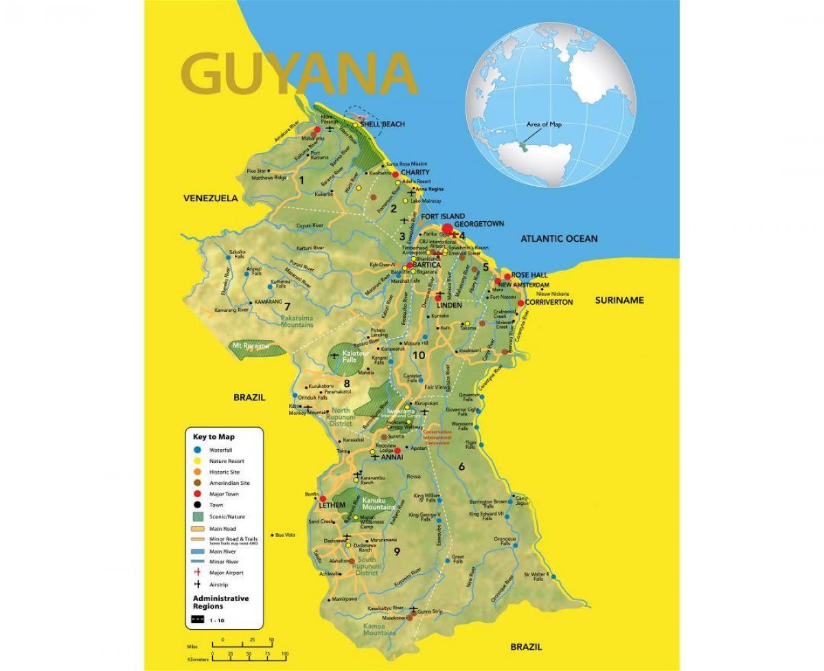 peta Guyana peta lokasi