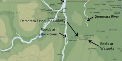 Peta essequibo pantai Guyana