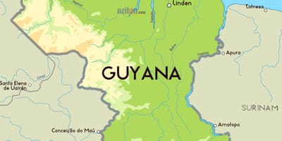 Peta - peta fizikal Guyana
