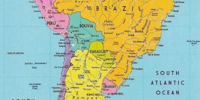 Peta Guyana amerika selatan 